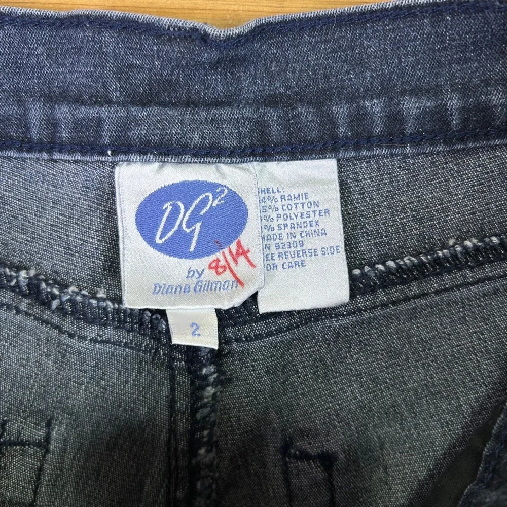 DG2 by Diane Gilman Jeans Womens 2 Skinny Zipper Accent Mid Rise Denim Blue Jean